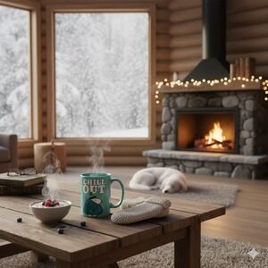 Peanuts Snoopy Ceramic Mug 17oz – Winter "Chill Out" Coffee Cup